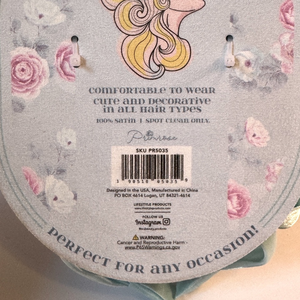 Adorable Girl’s Rosette Satin Headband in Light Teal - Picture 5 of 5